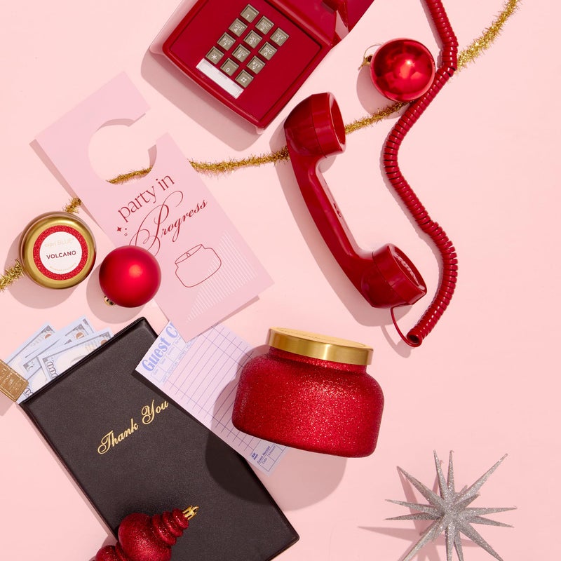 Capri Blue Jumbo Glam Jar Candle - Long Lasting Soy Wax Blend - Glitter Candles for Home Scented with Luxury Holiday Scents - Notes of Tropical Fruits & Sugared Citrus (Volcano, 48 oz) - Image 5